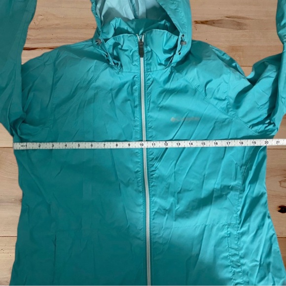 Columbia Packable Roll Up Hood Turquoise Jacket L - Picture 5 of 17